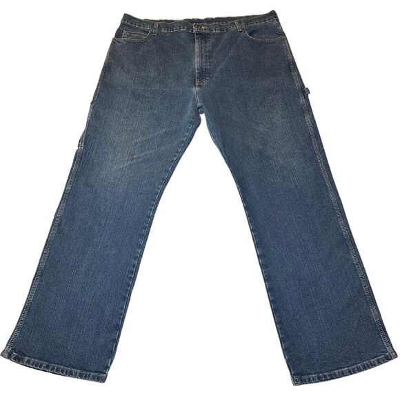 Dickies Men's Carpenter Jeans Relaxed Fit Straight Leg Blue 40x30 Medium Wash - Picture 2 of 7